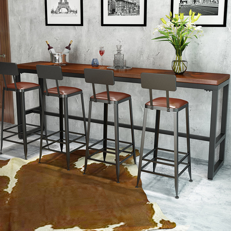 Table à hauteur de bar en bois Table de bistro de style industriel avec base en métal