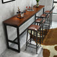 Table à hauteur de bar en bois Table de bistro de style industriel avec base en métal