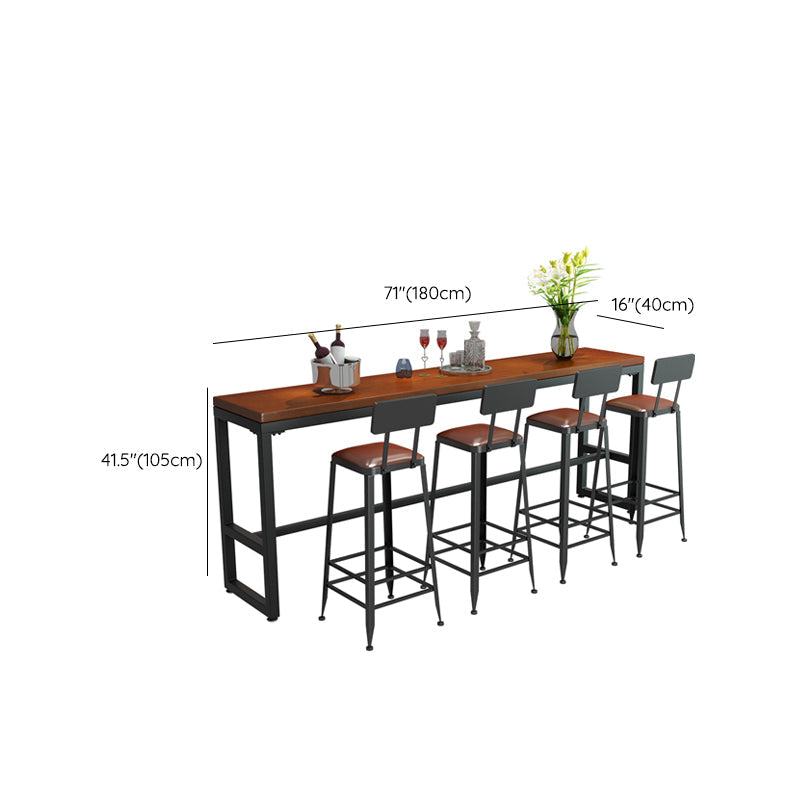 Table à hauteur de bar en bois Table de bistro de style industriel avec base en métal
