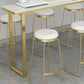 Glam Bar Height Table Faux Marble Top Bistro Table with Sled Base Clearhalo 'Bar Furniture' 'Bar Tables' 'bar_tables' 'furn' 'furn_bar_tables' 'Furniture' 'Kitchen & Dining Furniture' 6474858