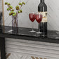 Glam Bar Height Table Faux Marble Top Bistro Table with Sled Base Clearhalo 'Bar Furniture' 'Bar Tables' 'bar_tables' 'furn' 'furn_bar_tables' 'Furniture' 'Kitchen & Dining Furniture' 6474859