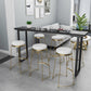 Glam Bar Height Table Faux Marble Top Bistro Table with Sled Base Clearhalo 'Bar Furniture' 'Bar Tables' 'bar_tables' 'furn' 'furn_bar_tables' 'Furniture' 'Kitchen & Dining Furniture' 6474861