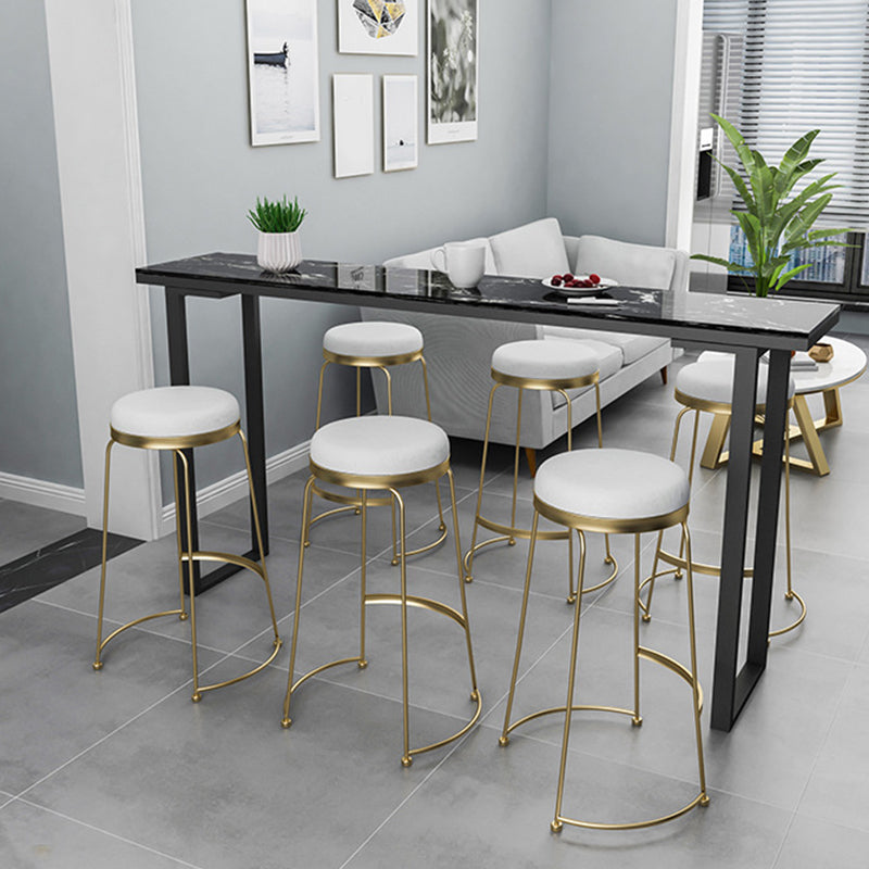 Glam Bar Height Table Faux Marble Top Bistro Table with Sled Base Clearhalo 'Bar Furniture' 'Bar Tables' 'bar_tables' 'furn' 'furn_bar_tables' 'Furniture' 'Kitchen & Dining Furniture' 6474861
