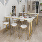 Glam Bar Height Table Faux Marble Top Bistro Table with Sled Base Clearhalo 'Bar Furniture' 'Bar Tables' 'bar_tables' 'furn' 'furn_bar_tables' 'Furniture' 'Kitchen & Dining Furniture' 6474862