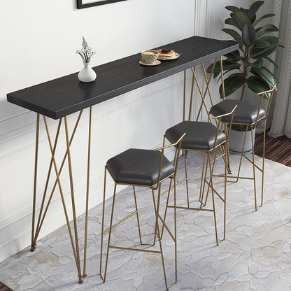 Modern Bar Height Table Solid Wood Top Bistro Table for Home Use Black Without Chairs Clearhalo 'Bar Furniture' 'Bar Tables' 'bar_tables' 'furn' 'furn_bar_tables' 'Furniture' 'Kitchen & Dining Furniture' 6474872