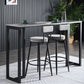 Industrial Bar Height Table Stone Top Bistro Table for Patio Use 55.1"L x 15.7"W x 41.3"H Grey Without Chairs Clearhalo 'Bar Furniture' 'Bar Tables' 'bar_tables' 'furn' 'furn_bar_tables' 'Furniture' 'Kitchen & Dining Furniture' 6474896