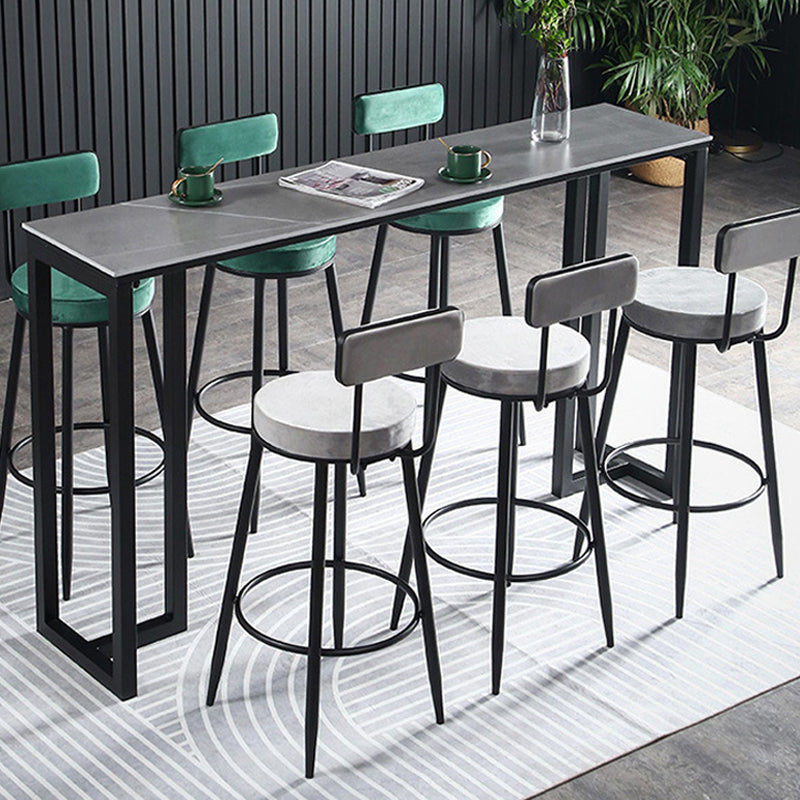 Industrial Bar Height Table Stone Top Bistro Table for Patio Use Clearhalo 'Bar Furniture' 'Bar Tables' 'bar_tables' 'furn' 'furn_bar_tables' 'Furniture' 'Kitchen & Dining Furniture' 6474902