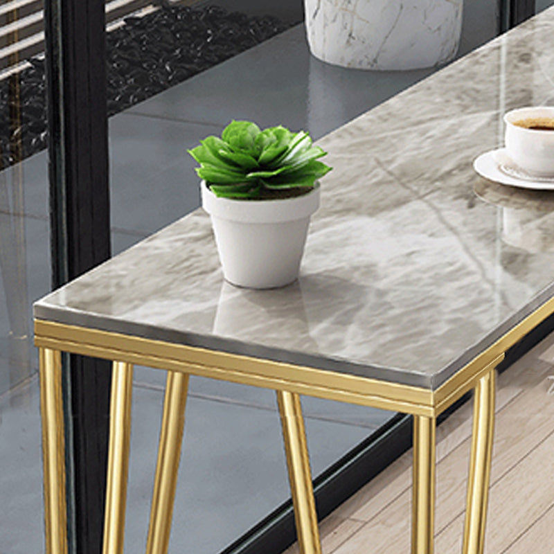 Industrial Bar Height Table Stone Top Bistro Table with Metal Base Clearhalo 'Bar Furniture' 'Bar Tables' 'bar_tables' 'furn' 'furn_bar_tables' 'Furniture' 'Kitchen & Dining Furniture' 6474919