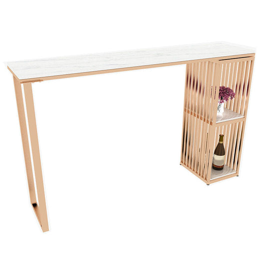 フェイクマーブルバーの高さテーブルモダンスタイルビストロテーブル2つの棚付き