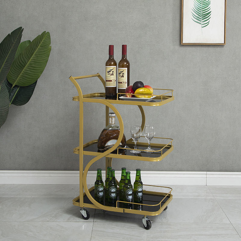 33.07" High Modern Style Prep Table Rolling Metal Prep Table for Kitchen