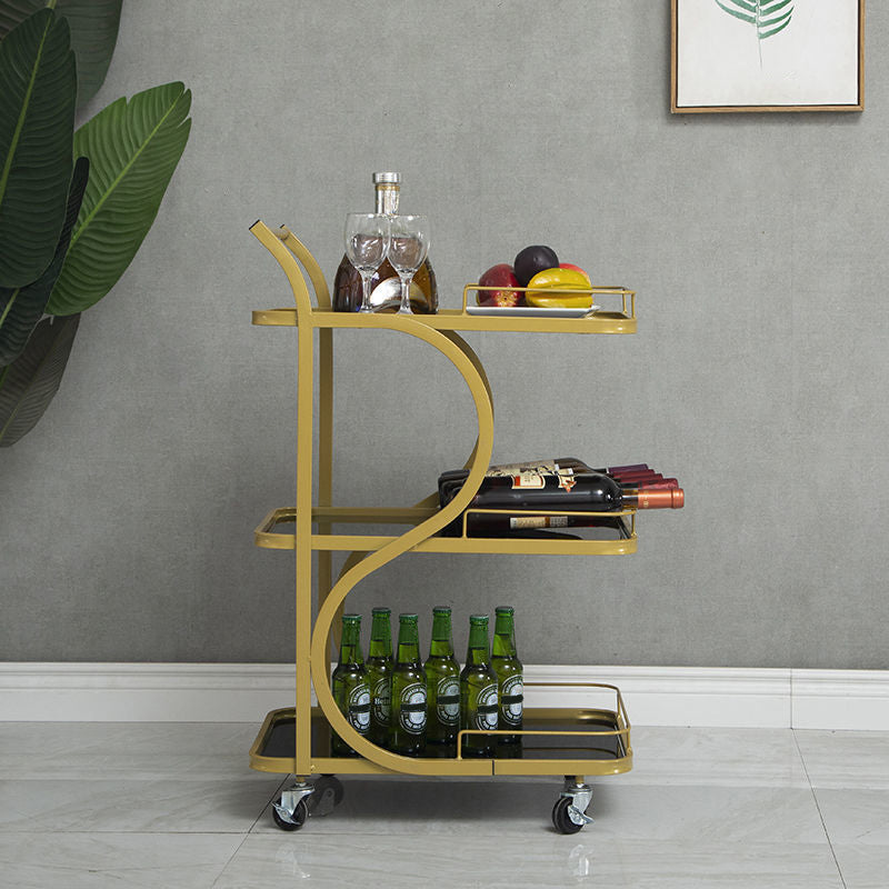 33.07" High Modern Style Prep Table Rolling Metal Prep Table for Kitchen