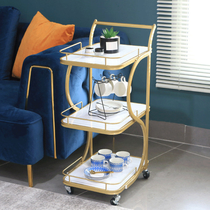 Mesa de preparación de preparación de metal de estilo moderno Tabla de preparación rectangular con almacenamiento abierto