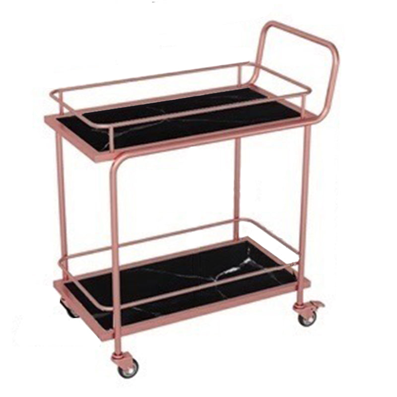 Modern Faux Marble Prep Table Rectangular Prep Table with Casters