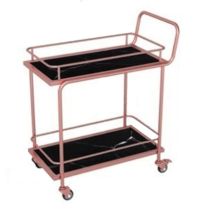 Modern Faux Marble Prep Table Rectangular Prep Table with Casters