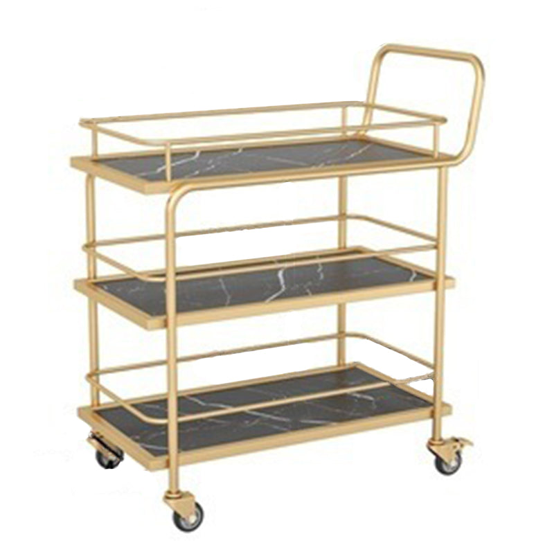 Modern Faux Marble Prep Table Rectangular Prep Table with Casters