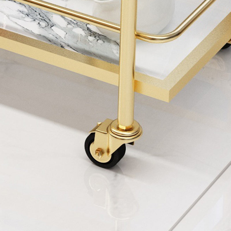 Modern Faux Marble Prep Table Rectangular Prep Table with Casters