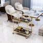 Modern Faux Marble Prep Table Rectangular Prep Table with Casters
