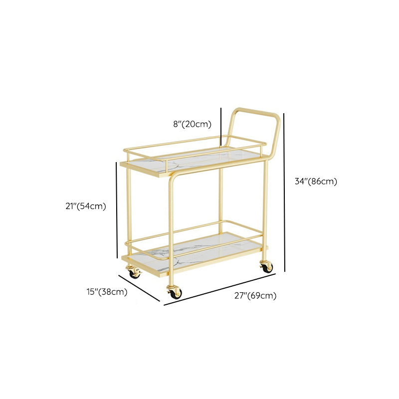 Modern Faux Marble Prep Table Rectangular Prep Table with Casters