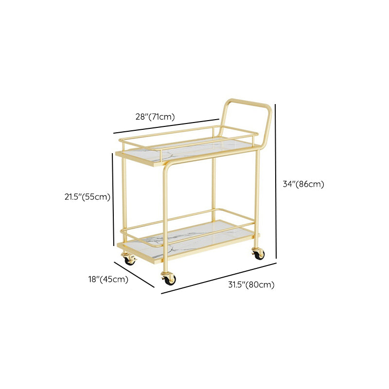 Modern Faux Marble Prep Table Rectangular Prep Table with Casters