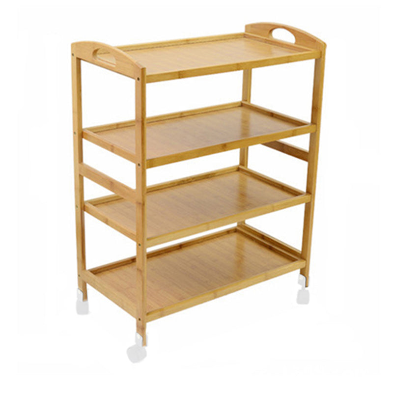 Home Dining Prep Table Natuurlijke open planken Prep Table met casters