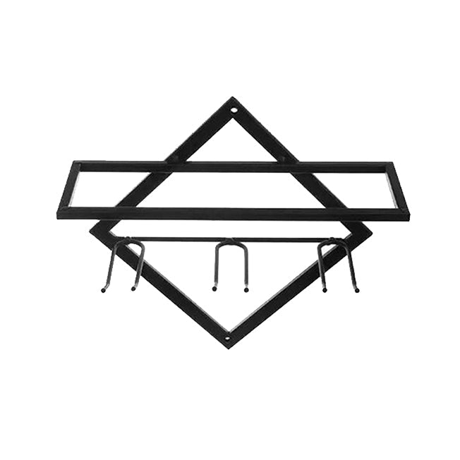 Metal Wall Mounted Wine Rack Contemporary Wine Holder for Living Room Wine Bottle & Glass Rack Black 1 Piece Clearhalo 'furn' 'furn_wine_racks' 'Furniture' 'Kitchen & Dining Furniture' 'Wine Racks' 'wine_racks' 6475077