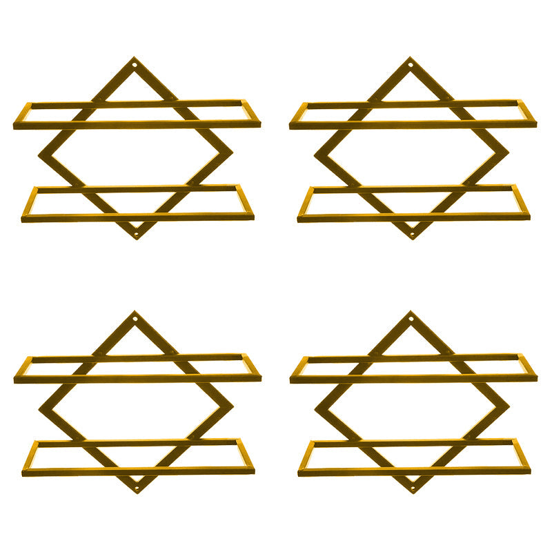 Metal Wall Mounted Wine Rack Contemporary Wine Holder for Living Room Wine Bottle Rack Gold 4 Piece Set Clearhalo 'furn' 'furn_wine_racks' 'Furniture' 'Kitchen & Dining Furniture' 'Wine Racks' 'wine_racks' 6475088