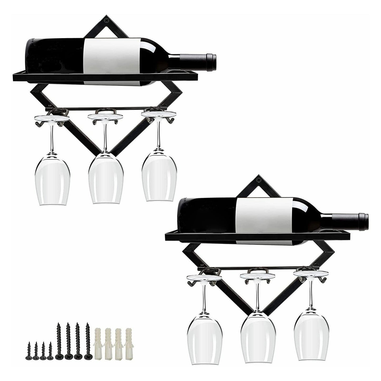 Porte-vin en métal mural en métal porte-vin contemporain pour le salon