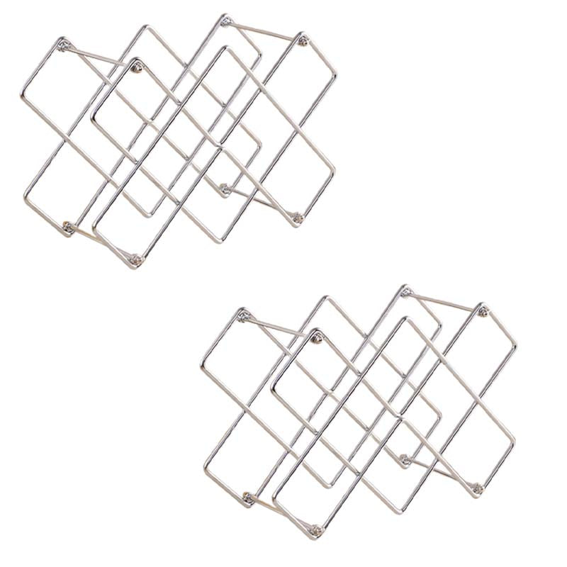 Contemporary Iron Wine Bottle Holder Countertop Bottle Rack for Living Room