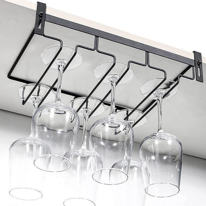 Modern Style Hanging Wine Glass Rack Metal Glass & Stemware Holder for Kitchen 1 Piece Clearhalo 'furn' 'furn_wine_racks' 'Furniture' 'Kitchen & Dining Furniture' 'Wine Racks' 'wine_racks' 6475146