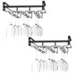 Modern Style Hanging Wine Glass Rack Metal Glass & Stemware Holder for Kitchen 2 Piece Set Clearhalo 'furn' 'furn_wine_racks' 'Furniture' 'Kitchen & Dining Furniture' 'Wine Racks' 'wine_racks' 6475147