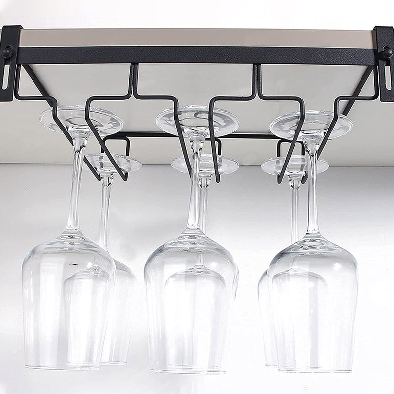 Modern Style Hanging Wine Glass Rack Metal Glass & Stemware Holder for Kitchen Clearhalo 'furn' 'furn_wine_racks' 'Furniture' 'Kitchen & Dining Furniture' 'Wine Racks' 'wine_racks' 6475148