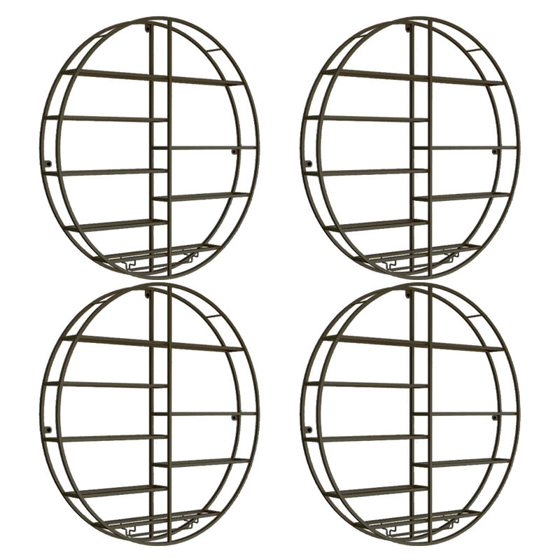 Botella de vino de metal moderna y estante de vidrio Ronda de vino montado en la pared