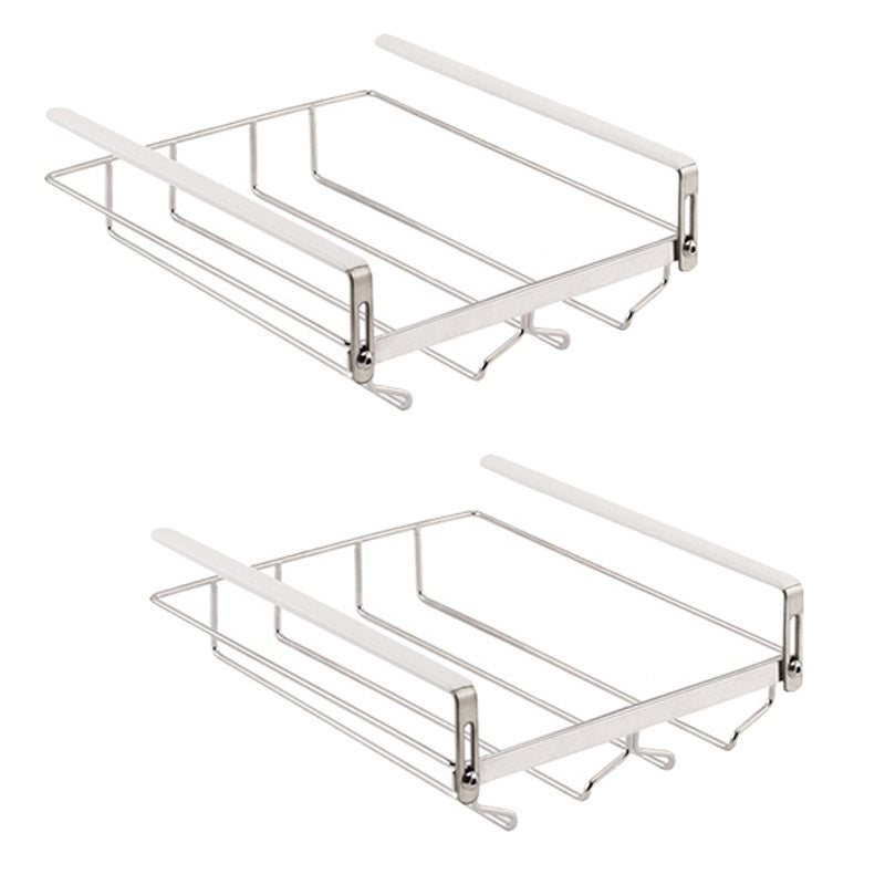 キッチン用のコンテンポラリーハンギングガラスラックステンレススチールガラスラック