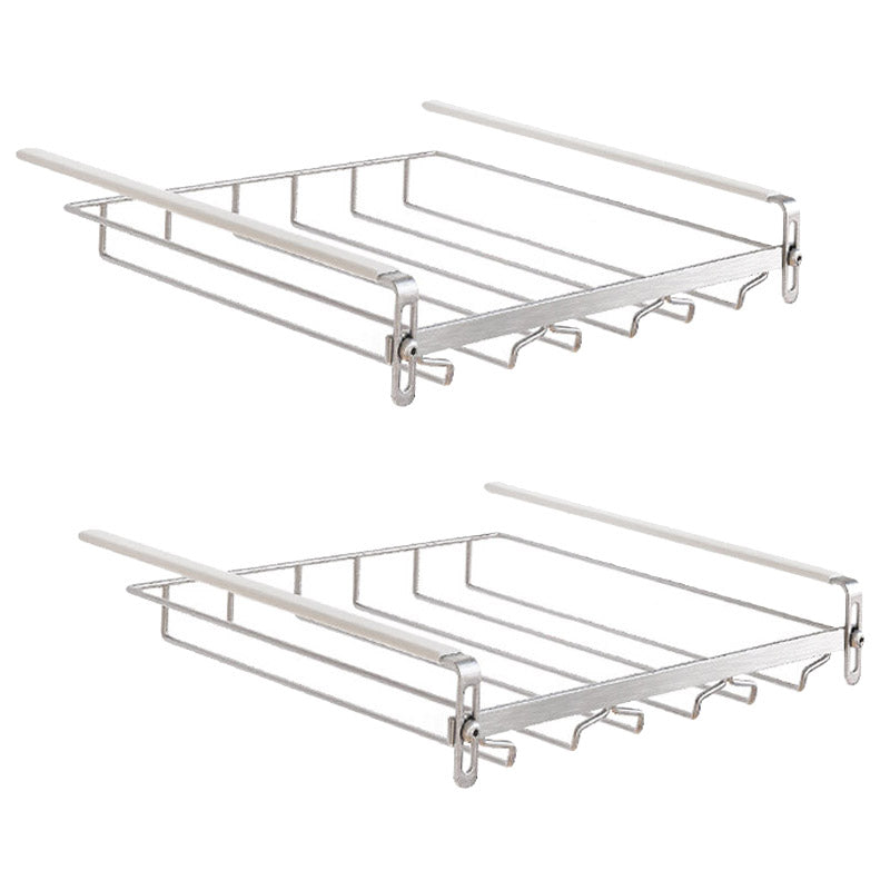 キッチン用のコンテンポラリーハンギングガラスラックステンレススチールガラスラック