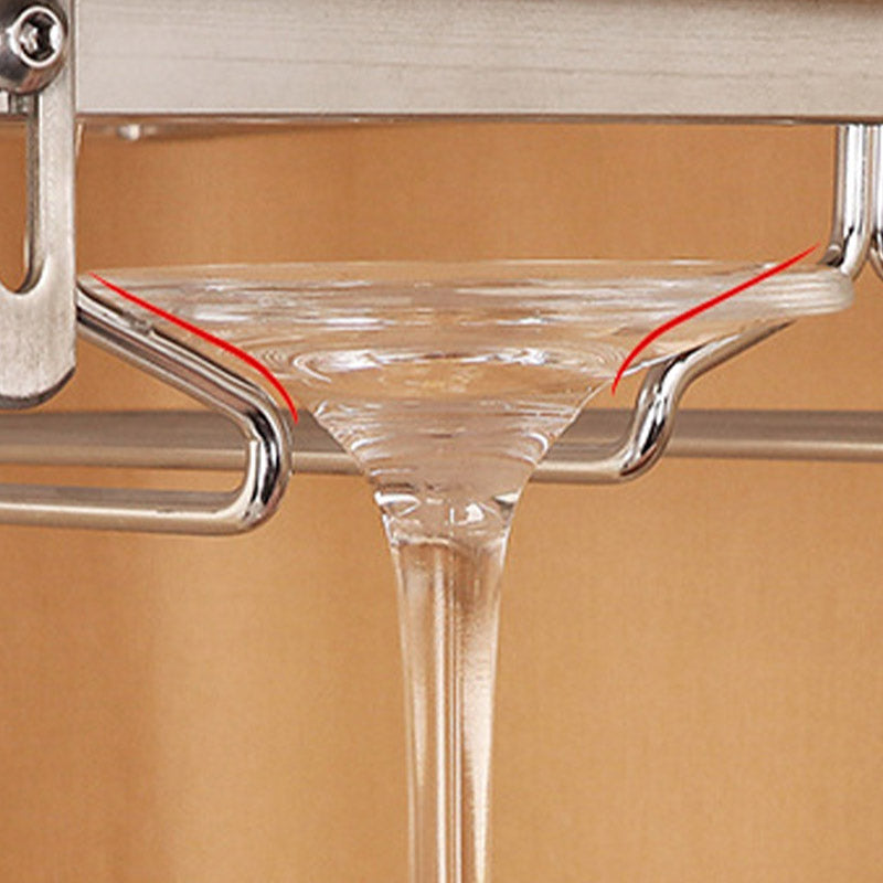 キッチン用のコンテンポラリーハンギングガラスラックステンレススチールガラスラック