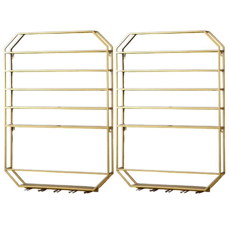 IJzer gemonteerde wijnfles en glazen rek moderne wijnhouder rek