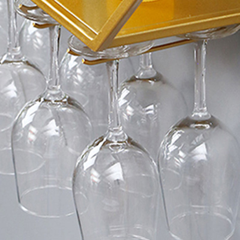 Iron Wall Mounted Wine Bottle & Glass Rack Modern Wine Holder Rack