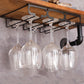 Metal Hanging Glass Rack Industrial Single Rail Glass & Stemware Holder 11.8"L x 9.1"W x 2"H Black 1 Piece Clearhalo 'furn' 'furn_wine_racks' 'Furniture' 'Kitchen & Dining Furniture' 'Wine Racks' 'wine_racks' 6475363