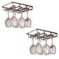 Metal Hanging Glass Rack Industrial Single Rail Glass & Stemware Holder 11.8"L x 9.1"W x 2"H Black 2 Piece Set Clearhalo 'furn' 'furn_wine_racks' 'Furniture' 'Kitchen & Dining Furniture' 'Wine Racks' 'wine_racks' 6475364