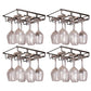 Metal Hanging Glass Rack Industrial Single Rail Glass & Stemware Holder 11.8"L x 9.1"W x 2"H Black 4 Piece Set Clearhalo 'furn' 'furn_wine_racks' 'Furniture' 'Kitchen & Dining Furniture' 'Wine Racks' 'wine_racks' 6475366