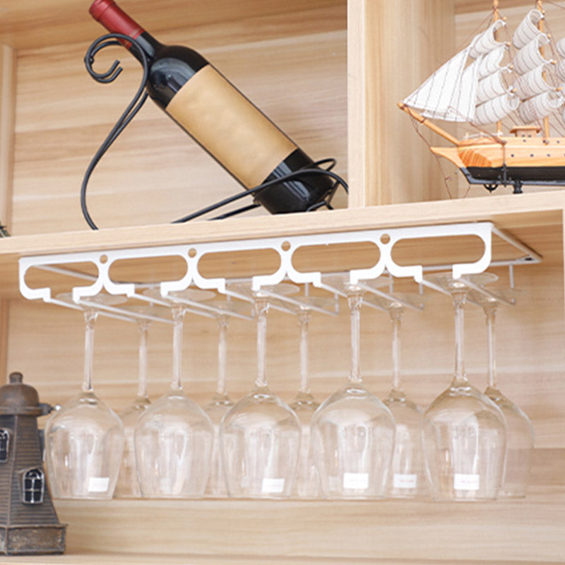 Metal Hanging Glass Rack Industrial Single Rail Glass & Stemware Holder Clearhalo 'furn' 'furn_wine_racks' 'Furniture' 'Kitchen & Dining Furniture' 'Wine Racks' 'wine_racks' 6475368