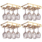 Metal Hanging Glass Rack Industrial Single Rail Glass & Stemware Holder 11.8"L x 9.1"W x 2"H Gold 4 Piece Set Clearhalo 'furn' 'furn_wine_racks' 'Furniture' 'Kitchen & Dining Furniture' 'Wine Racks' 'wine_racks' 6475373