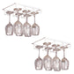 Metal Hanging Glass Rack Industrial Single Rail Glass & Stemware Holder 11.8"L x 9.1"W x 2"H White 2 Piece Set Clearhalo 'furn' 'furn_wine_racks' 'Furniture' 'Kitchen & Dining Furniture' 'Wine Racks' 'wine_racks' 6475377
