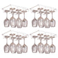 Metal Hanging Glass Rack Industrial Single Rail Glass & Stemware Holder 11.8"L x 9.1"W x 2"H White 4 Piece Set Clearhalo 'furn' 'furn_wine_racks' 'Furniture' 'Kitchen & Dining Furniture' 'Wine Racks' 'wine_racks' 6475379