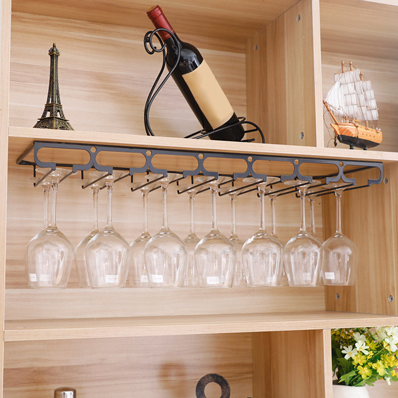 Metal Hanging Glass Rack Industrial Single Rail Glass & Stemware Holder Clearhalo 'furn' 'furn_wine_racks' 'Furniture' 'Kitchen & Dining Furniture' 'Wine Racks' 'wine_racks' 6475382