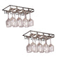 Metal Hanging Glass Rack Industrial Single Rail Glass & Stemware Holder 15.7"L x 9.1"W x 2"H Black 2 Piece Set Clearhalo 'furn' 'furn_wine_racks' 'Furniture' 'Kitchen & Dining Furniture' 'Wine Racks' 'wine_racks' 6475383