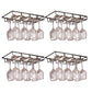 Metal Hanging Glass Rack Industrial Single Rail Glass & Stemware Holder 15.7"L x 9.1"W x 2"H Black 4 Piece Set Clearhalo 'furn' 'furn_wine_racks' 'Furniture' 'Kitchen & Dining Furniture' 'Wine Racks' 'wine_racks' 6475384