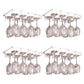 Metal Hanging Glass Rack Industrial Single Rail Glass & Stemware Holder 15.7"L x 9.1"W x 2"H White 4 Piece Set Clearhalo 'furn' 'furn_wine_racks' 'Furniture' 'Kitchen & Dining Furniture' 'Wine Racks' 'wine_racks' 6475388