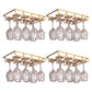 Metal Hanging Glass Rack Industrial Single Rail Glass & Stemware Holder 15.7"L x 9.1"W x 2"H Gold 4 Piece Set Clearhalo 'furn' 'furn_wine_racks' 'Furniture' 'Kitchen & Dining Furniture' 'Wine Racks' 'wine_racks' 6475391