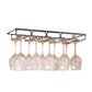 Metal Hanging Glass Rack Industrial Single Rail Glass & Stemware Holder 19.7"L x 9.1"W x 2"H Black 1 Piece Clearhalo 'furn' 'furn_wine_racks' 'Furniture' 'Kitchen & Dining Furniture' 'Wine Racks' 'wine_racks' 6475392